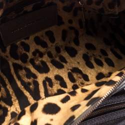 Dolce & Gabbana Metallic Grey Leather Miss Easy Way Boston Bag         