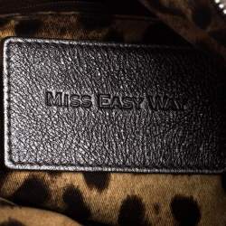 Dolce & Gabbana Metallic Grey Leather Miss Easy Way Boston Bag         