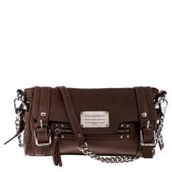 Pre Owned Dolce & Gabbana Brown Leather Easy Way Satchel 