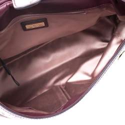 Pre Owned Dolce & Gabbana Metallic Bronze Leather Large Miss Sicily Top Handle Bag