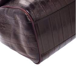 Pre Owned Dolce & Gabbana Metallic Bronze Leather Large Miss Sicily Top Handle Bag