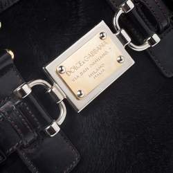 Pre Owned Dolce & Gabbana Black Calfhair and Leather Miss Mary Hobo