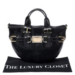 Pre Owned Dolce & Gabbana Black Calfhair and Leather Miss Mary Hobo