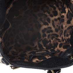 Pre Owned Dolce & Gabbana Black Calfhair and Leather Miss Mary Hobo