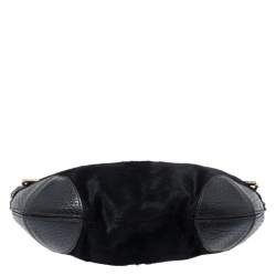Pre Owned Dolce & Gabbana Black Calfhair and Leather Miss Mary Hobo