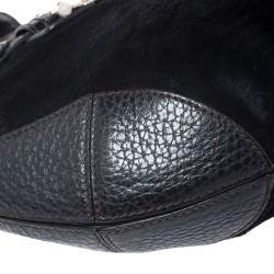 Pre Owned Dolce & Gabbana Black Calfhair and Leather Miss Mary Hobo