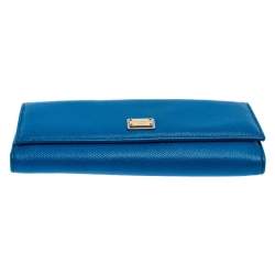 Dolce & Gabbana Blue Leather Dauphine Continental Wallet