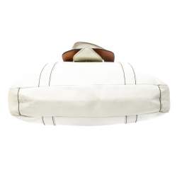 Pre Owned Dolce & Gabbana White/Buckle Leather Buckle Tote