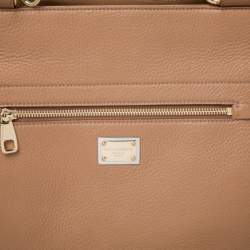 Pre Owned Dolce & Gabbana Brown Leather Front Pocket Sicily Tote