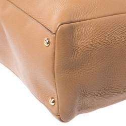 Pre Owned Dolce & Gabbana Brown Leather Front Pocket Sicily Tote