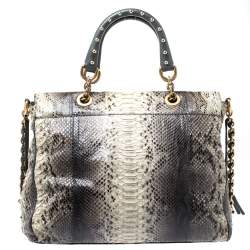 مملوكة مسبقًا Dolce & Gabbana Beige/Grey Python Miss Charles Tote