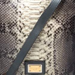 مملوكة مسبقًا Dolce & Gabbana Beige/Grey Python Miss Charles Tote