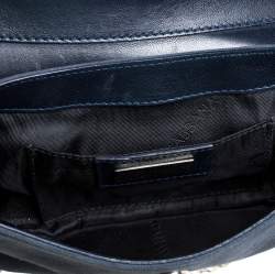 Pre Owned Dolce & Gabbana Blue Suede and Python Chain Clutch