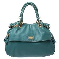 Dolce & Gabbana Green Leather Miss Charlotte Satchel 