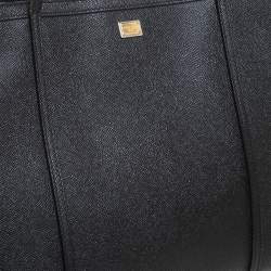 Pre Owned Dolce & Gabbana Black Leather Miss Escape Shopper Totes
