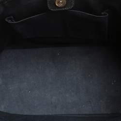 Pre Owned Dolce & Gabbana Black Leather Miss Escape Shopper Totes