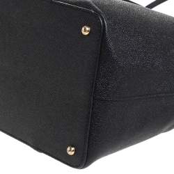 Pre Owned Dolce & Gabbana Black Leather Miss Escape Shopper Totes