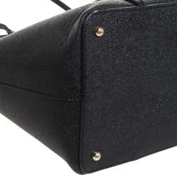 Pre Owned Dolce & Gabbana Black Leather Miss Escape Shopper Totes