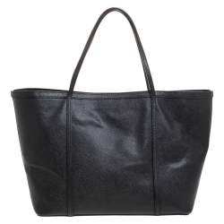 Pre Owned Dolce & Gabbana Black Leather Miss Escape Shopper Totes