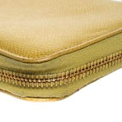 Dolce & Gabbana Paglia Yellow Leather Strappy Zip Around Wallet