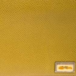 Dolce & Gabbana Paglia Yellow Leather Strappy Zip Around Wallet