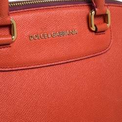 مملوكة مسبقًا حقيبة دولتشي أند غابانا ميغان دومي صغيرة جلد برتقالي و وردي
