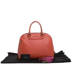 مملوكة مسبقًا حقيبة دولتشي أند غابانا ميغان دومي صغيرة جلد برتقالي و وردي