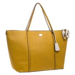 Dolce & Gabbana Yellow/Beige Leather Miss Escape Tote