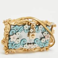 Dolce & Gabbana Multicolor Acrylic Mirrored Baroque Dolce Box Bag