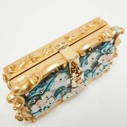 Dolce & Gabbana Multicolor Acrylic Mirrored Baroque Dolce Box Bag