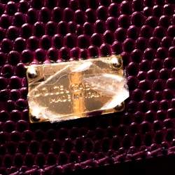 Pre Owned Dolce & Gabbana Burgundy Lizard Embossed Leather Small Monica Bag