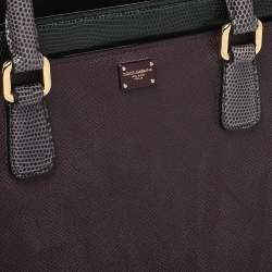 مملوكة مسبقًا Dolce & Gabbana Multicolor Leather and Lizard Embossed Leather Tote