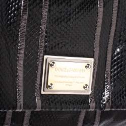 Pre Owned Dolce & Gabbana Snakeskin XL Miss Sicily Top Handle Bag
