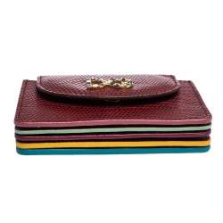مملوكة مسبقًا Dolce & Gabbana Red Lizard DG Millennial Flap Card Holder