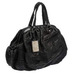 Pre Owned Dolce & Gabbana Black Leather Miss Curly Satchel 