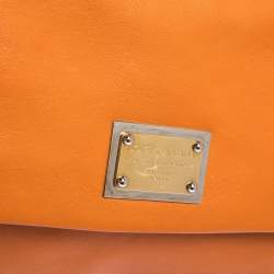 Pre Owned حقيبة دولتشي أند غابانا يد علوية ميس سيسيلي كبيرة جلد  برتقالي