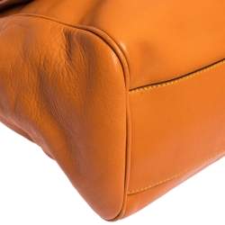 Pre Owned حقيبة دولتشي أند غابانا يد علوية ميس سيسيلي كبيرة جلد برتقالي