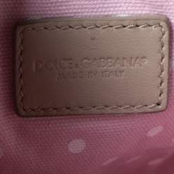Pre Owned Dolce & Gabbana Pink Pineapple Print Leather Chain Clutch