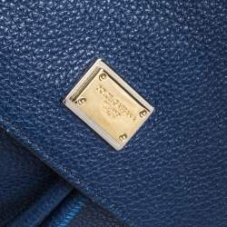 Dolce & Gabbana Blue Leather Miss Sicily Backpack