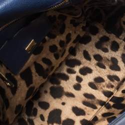 Dolce & Gabbana Blue Leather Miss Sicily Backpack