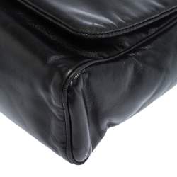 Pre Owned Dolce & Gabbana Black Soft Leather Double Handle Satchel