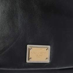 Pre Owned Dolce & Gabbana Black Soft Leather Double Handle Satchel