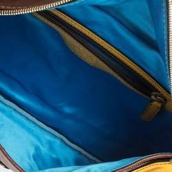 Pre Owned D&G Tan/Yellow Leather Wristlet Clutch