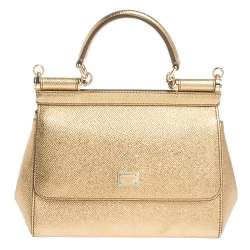 Dolce & Gabbana Large Sicily Handbag - Gold