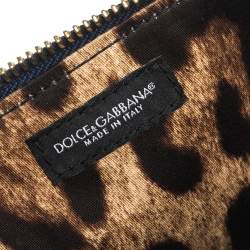 مملوكة مسبقًا حقيبة كلتش دولتشي أند غابانا حمالة معصم جلد أزرق 