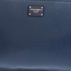 مملوكة مسبقًا حقيبة كلتش دولتشي أند غابانا حمالة معصم جلد أزرق 