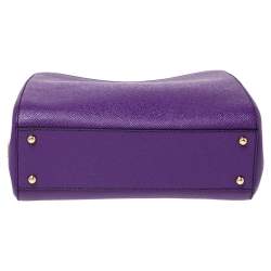 Pre Owned حقيبة دولتشي آند غابانا ميس سيسيلي جلد بنفسجي بيد علوية