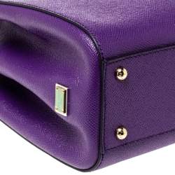 Pre Owned حقيبة دولتشي آند غابانا ميس سيسيلي جلد بنفسجي بيد علوية