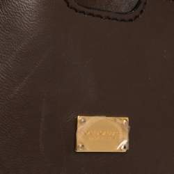 مملوكة مسبقًا Dolce & Gabbana Brown/Teal Striped Suede and Python Medium Miss Sicily Top Handle Bag