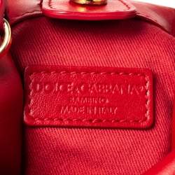Pre Owned Dolce & Gabbana Red Leather Mini Bambino Bucket Bag